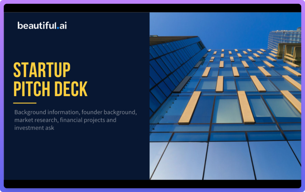 Cover slide from the Beautiful AI and First Round Capital investment deck